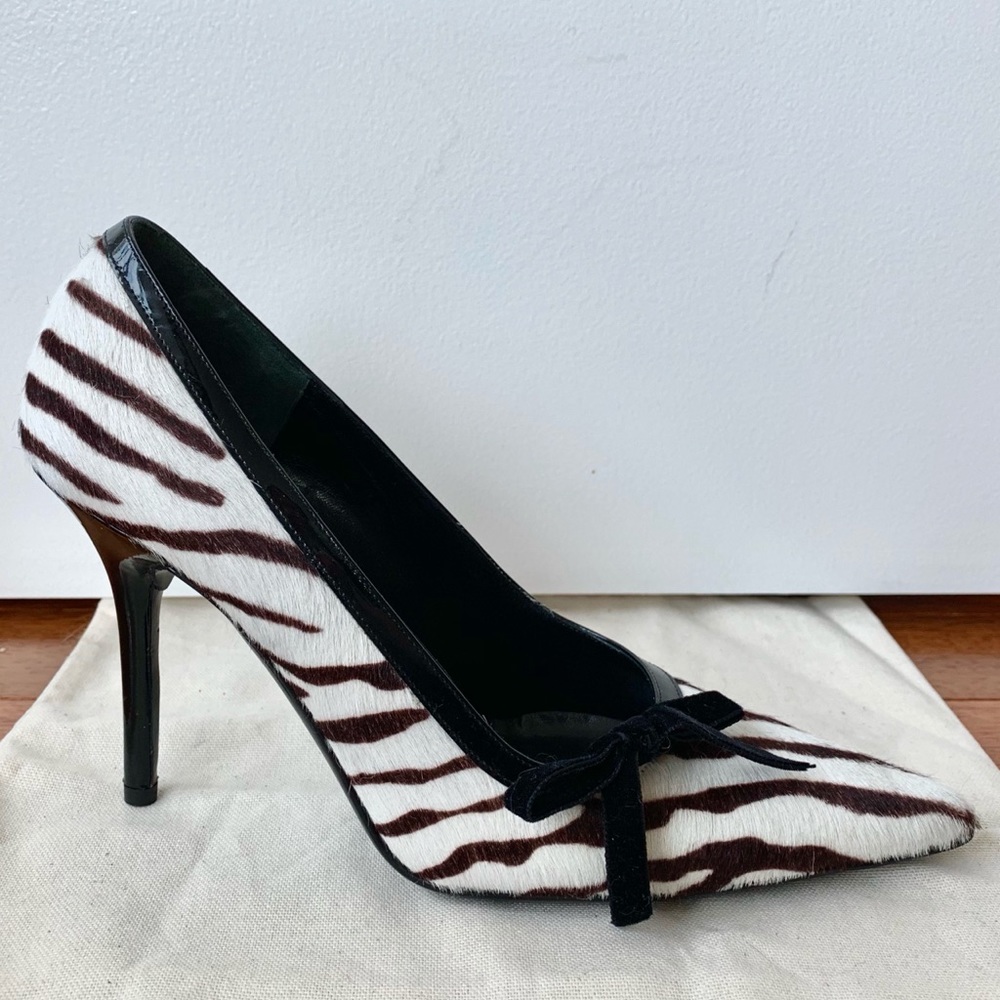 Valentino pony/calf hair stiletto zebra print